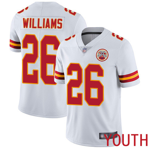 Youth Kansas City Chiefs 26 Williams Damien White Vapor Untouchable Limited Player Football Nike NFL Jersey